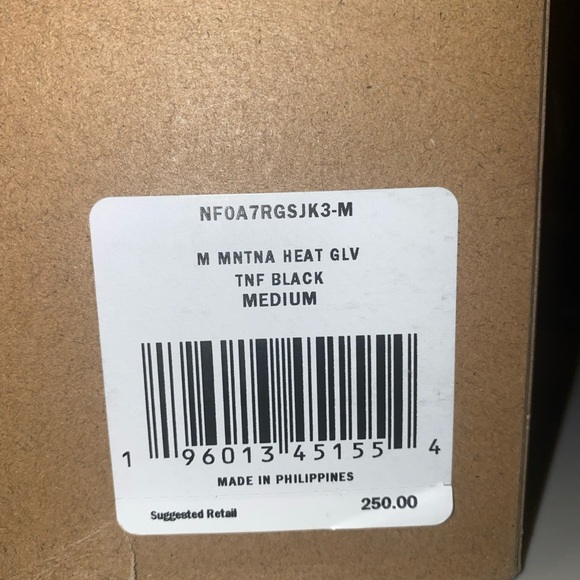 The North FaceHeated Montana Inferno Etip Glove Men's MED or LARGE BLACK NIB NWT - Picture 4 of 4